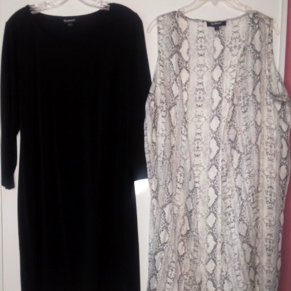 Black Dress with Mixed-colored pullover